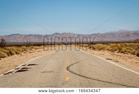 Road in the desert Mojave, USA, Nevada, nature