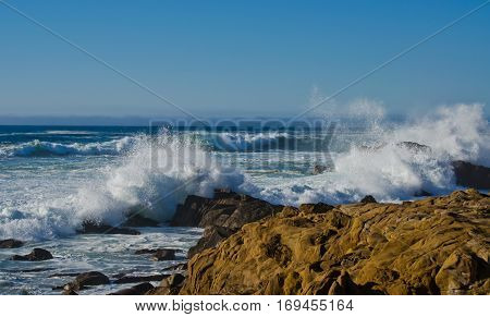 Crashing Waves on the Northern California Coastline