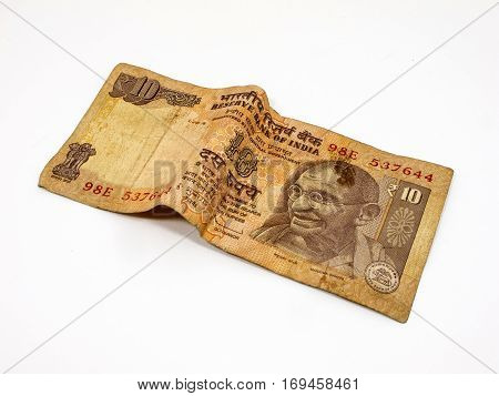 Indian rupee currency isolated on white background