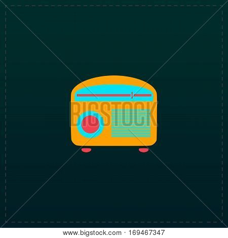 Retro revival radios tuner. Color symbol icon on black background. Vector illustration