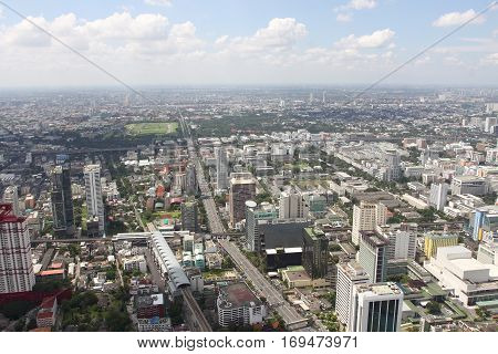 Bangkok from height bird's-eye in the daytime