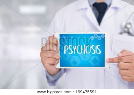 Psychosis And Background Of Medicaments Composition, Stethoscope, Mix Therapy Drugs Doctor And Selec