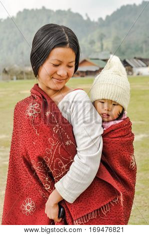 Woman With Daughter In Arunachal Pradesh