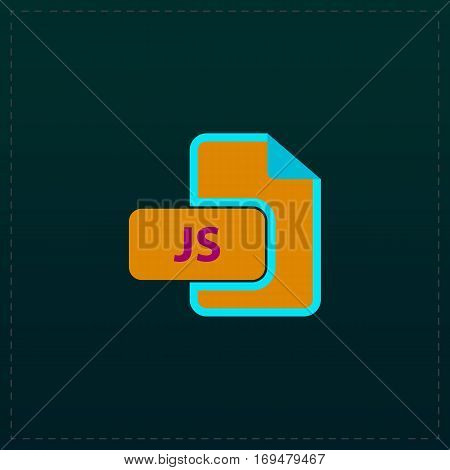 JS file extension. Color symbol icon on black background. Vector illustration