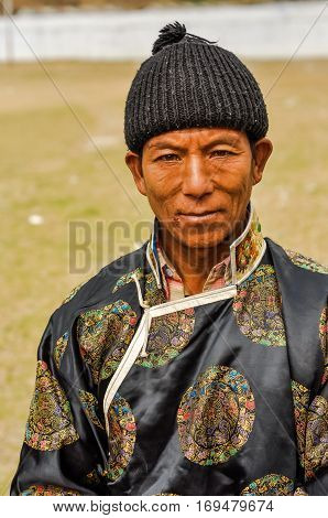 Man With Black Cap In Arunachal Pradesh