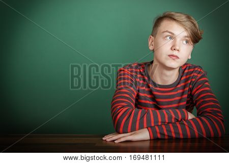 Thoughtful Trendy Young Teenage Boy