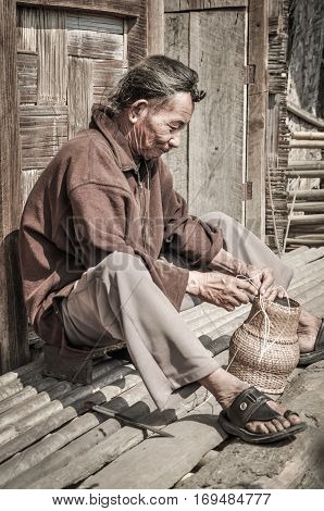 Man With Basket In Arunachal Pradesh