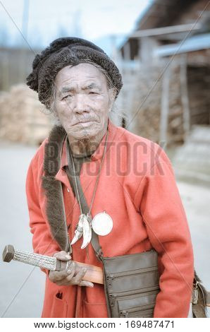 Man With Sword In Arunachal Pradesh