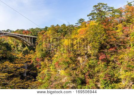 Bridge passing though Naruko Gorge