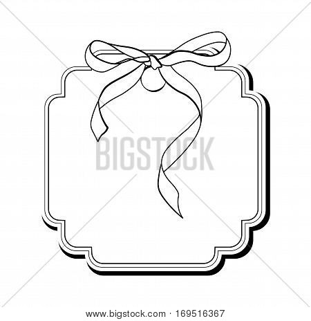 Blank monochrome ribbon banners with contour of label. isolated vector illustration