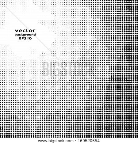 Vector illustration with halftone patterns. Black and white abstract vector background.