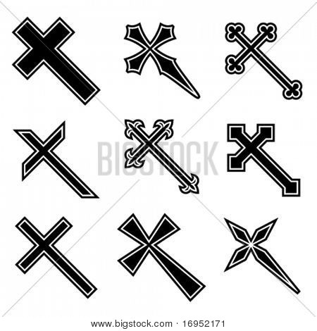 Vector Christelijke kruisen