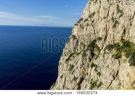 Formentor by the Mediterranean sea on the island of Ibiza in Spain, holiday and summer scene
