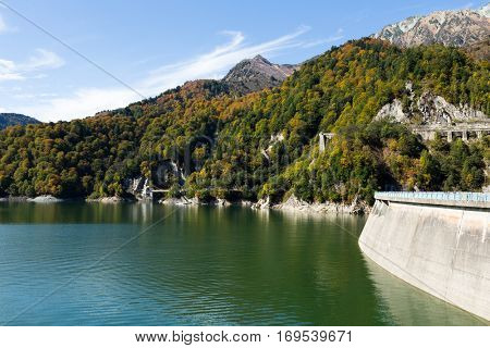 Reservoir in Kurobe dam