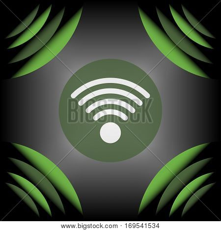 wifi sign icon on light wavy curve backgroundvector Illustration EPS10