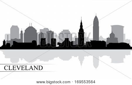 Cleveland City Skyline Silhouette Background