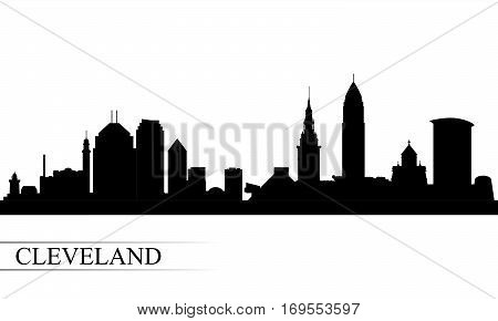 Cleveland City Skyline Silhouette Background