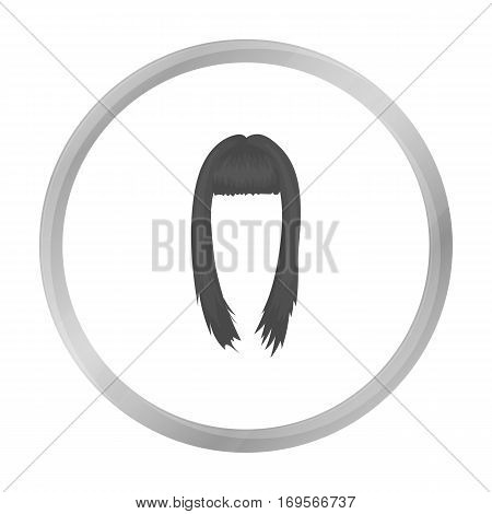 Woman's hairstyle icon in monochrome style isolated on white background. Beard symbol vector illustration.