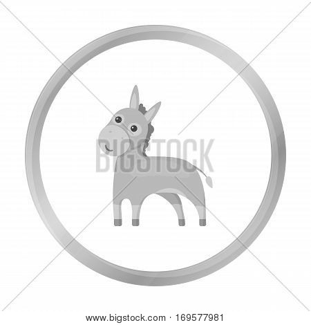 Donkey icon monochrome. Singe animal icon from the big animals monochrom Stock vector