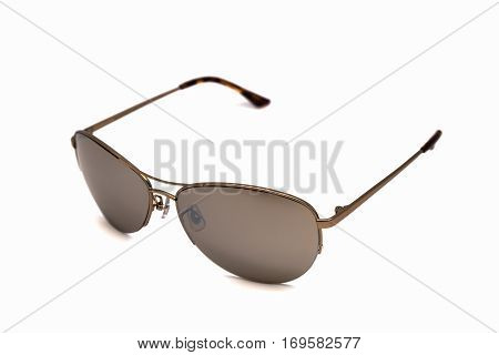 Brown tone sunglasses isolated on white background
