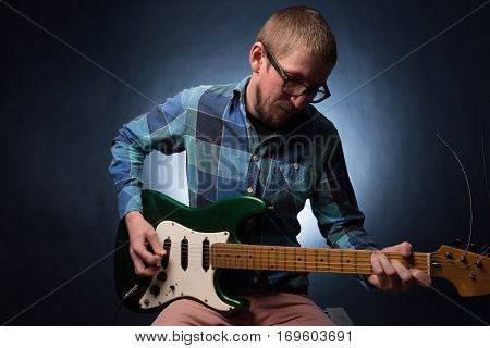 Hands Of Man Playing Electric Guitar.