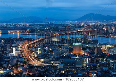 Kitakyushu City at night