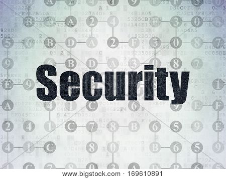 Security concept: Painted black text Security on Digital Data Paper background with  Scheme Of Hexadecimal Code