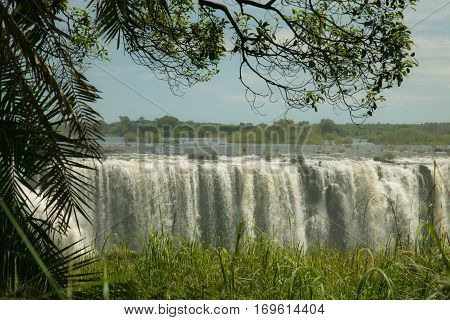 The Drop Of Water On The Victoria Falls On The African River Zambezi