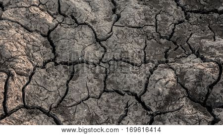 Texture cracks in the ground The parched ground Caused by drought During the dry season