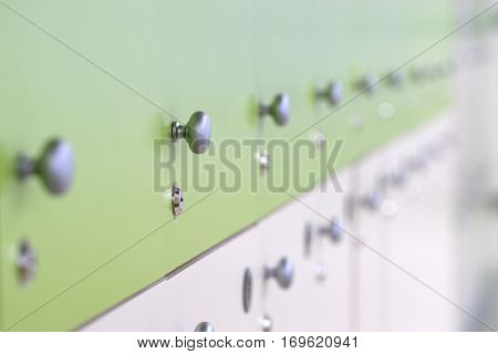 Interior of a locker room in fitness club