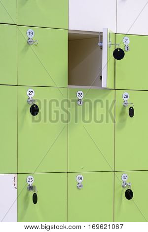 Interior of a locker room in fitness club