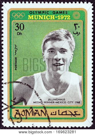 AJMAN EMIRATE - CIRCA 1971: A stamp printed in United Arab Emirates from the 
