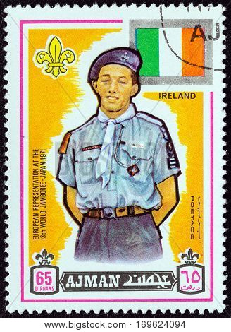 AJMAN EMIRATE - CIRCA 1971: A stamp printed in United Arab Emirates from the 