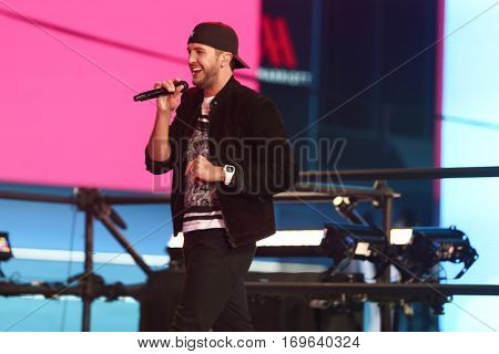 NEW YORK-DEC 31: Recording artist Luke Bryan performs during Dick Clark's New Year's Rockin' Eve at Times Square on December 31, 2015 in New York City.