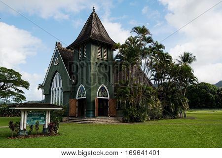 Wai`oli Hui`ia Church in Hanalei on Kauai Island, Hawaii