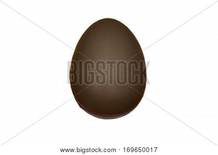 chocolate egg on a pure white background