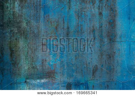 grunge wall background vintage style , green and blue colors .