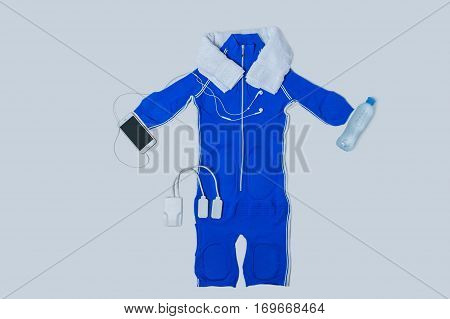 beautiful electric sports suit in the studio on a white background
