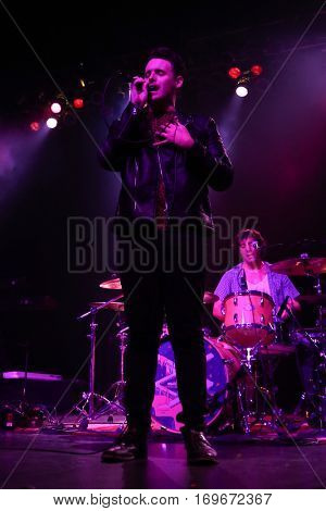 HUNTINGTON, NY-DEC 1: Singer Jack Weppler of Sir Cadian Rhythm performs in concert at the Paramount on December 1, 2016 in Huntington, New York.