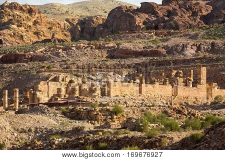 Ancient abandoned rock city of Petra in Jordan tourist attraction