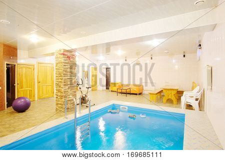 Swimming pool in a russian sauna