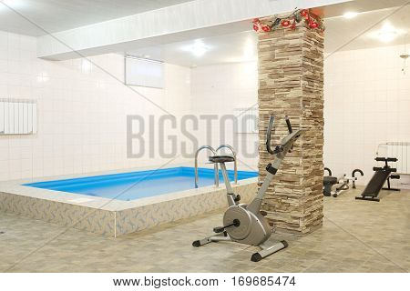 Swimming pool in a russian sauna