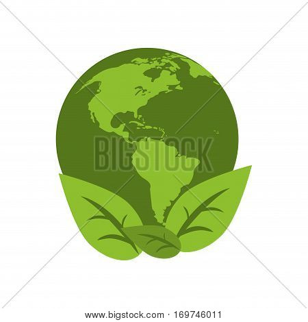 world earth ecological enviroment leaves symbol vector illustration eps 10