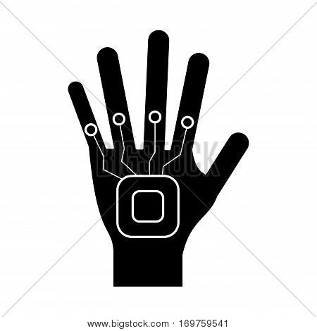 vr wi glove digital icon pictogram vector illustration eps 10
