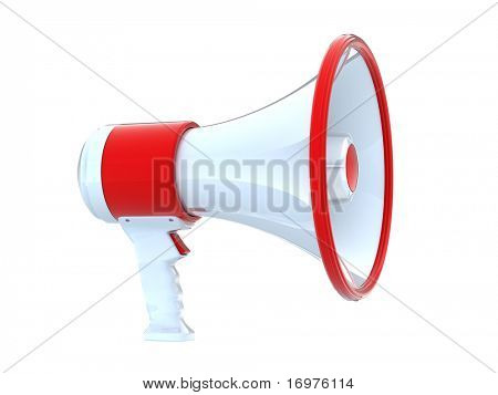 3D Megaphon isolated on white background