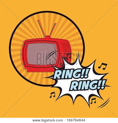 television ring rign vintage pop art design vector illustration eps 10