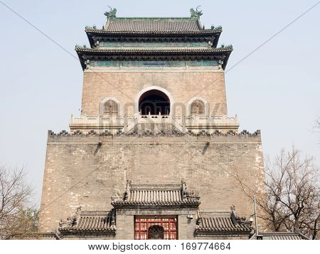 Historic Bell Tower, A Landmark In Central Beijing