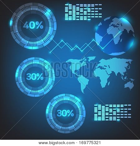 Vector background circle digital technology business virtual concept