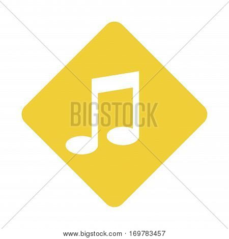 color silhouette square with musical note vector illustration