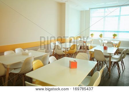 Cafeteria in modern school